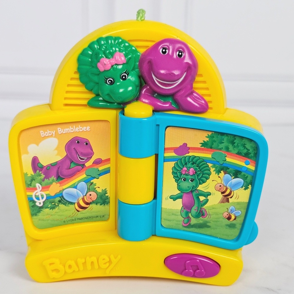Mattel Barney & Friends Baby Bumblebee Musical Sound Book Toy 2002 Vintage Y2K
